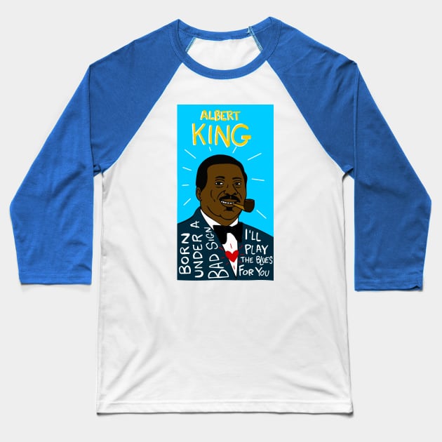 Albert King Baseball T-Shirt by krusefolkart